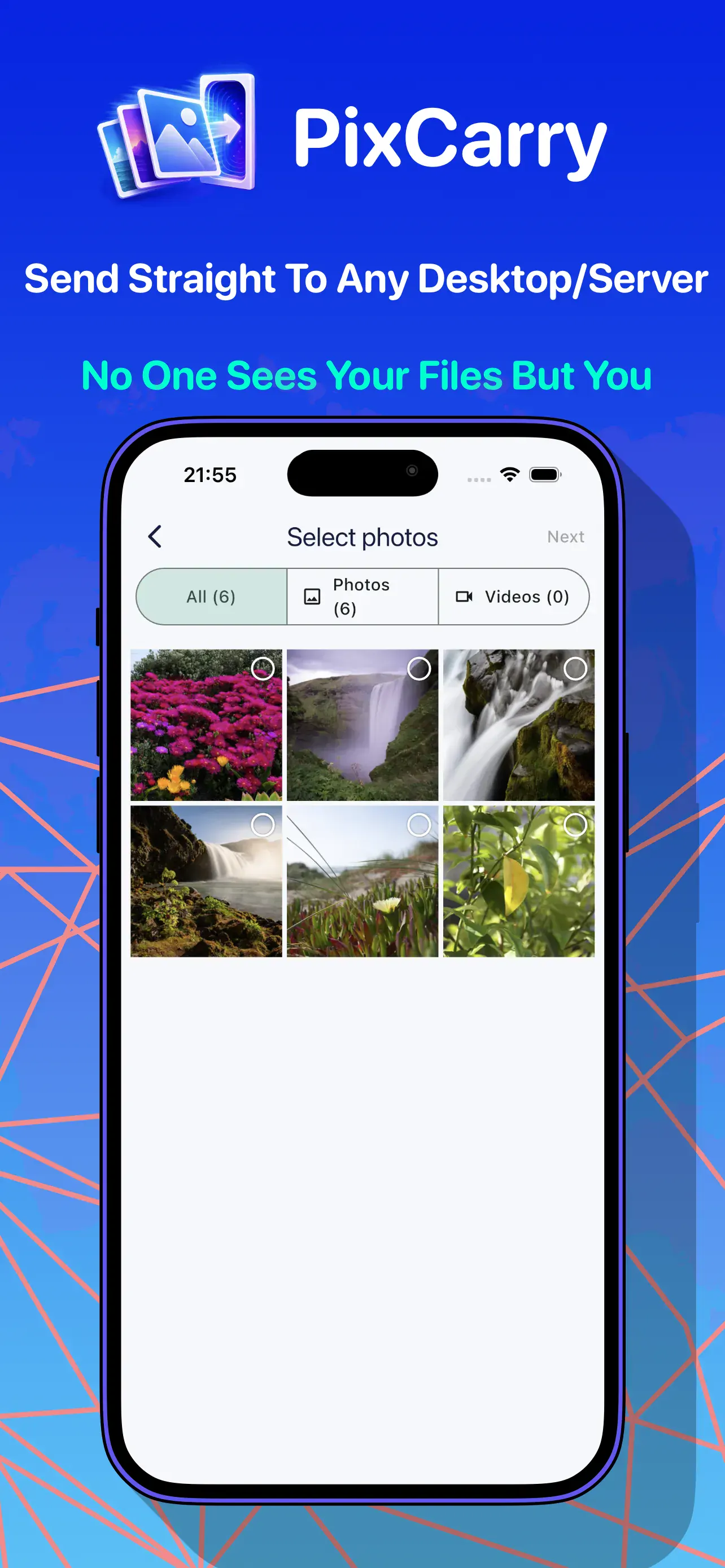 Selecting photos to send